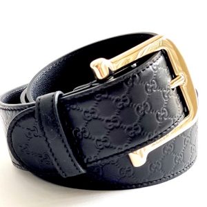 Gucci | חגורת עור לוגו שחורה גוצ'י