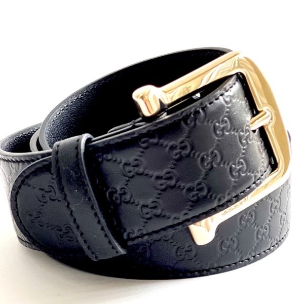 Gucci | חגורת עור לוגו שחורה גוצ'י