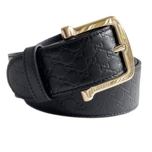 Gucci | חגורת עור לוגו שחורה גוצ'י