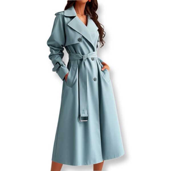 Max Mara | מעיל טרנץ' יוקרתי תכלת מקס מארה