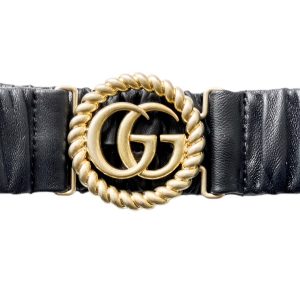 Gucci | חגורת עור נמתחת שחורה גוצ'י