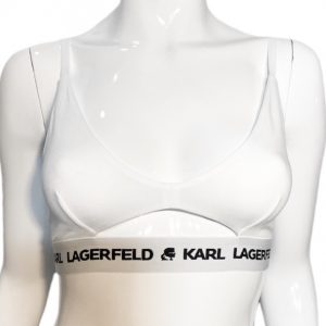 Karl Lagerfeld | חזיית טופ לוגו לבנה קרל לגרפלד