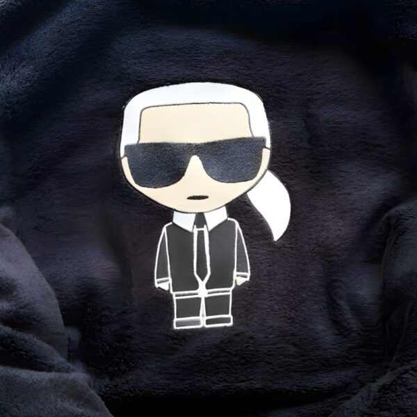Karl Lagerfeld | חלוק מגבת יוניסקס יוקרתי שחור קרל לגרפלד