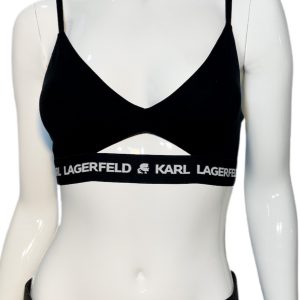 Karl Lagerfeld | חזיית טופ לוגו שחורה קרל לגרפלד