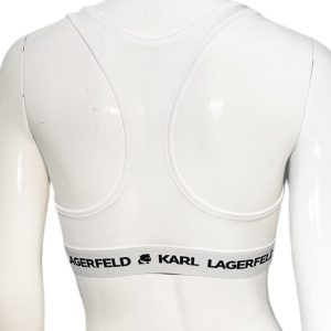 Karl Lagerfeld | חזיית טופ לוגו לבנה קרל לגרפלד