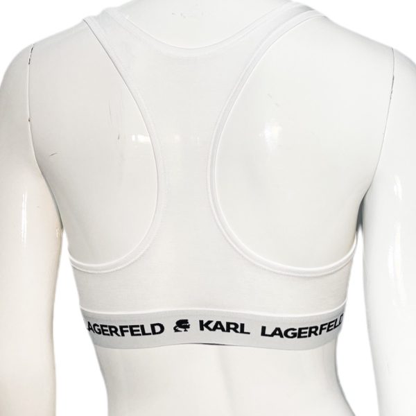 Karl Lagerfeld | חזיית טופ לוגו לבנה קרל לגרפלד