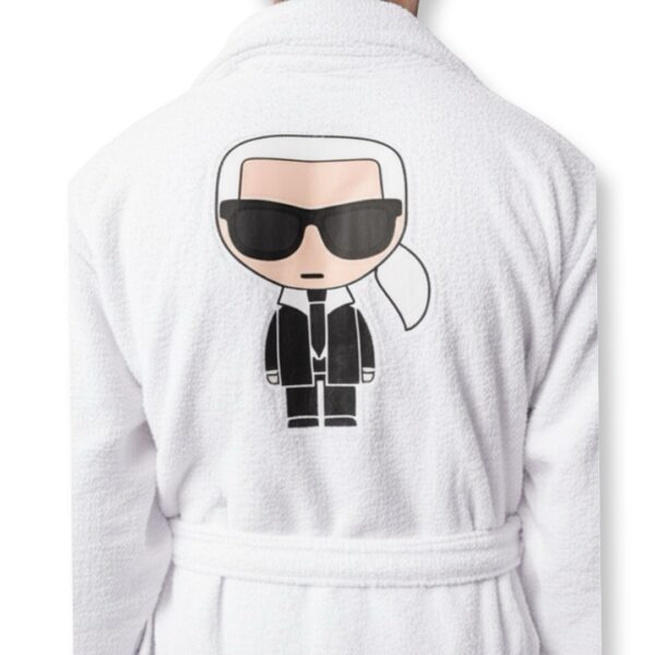 Karl Lagerfeld | חלוק מגבת יוניסקס יוקרתי לבן קרל לגרפלד