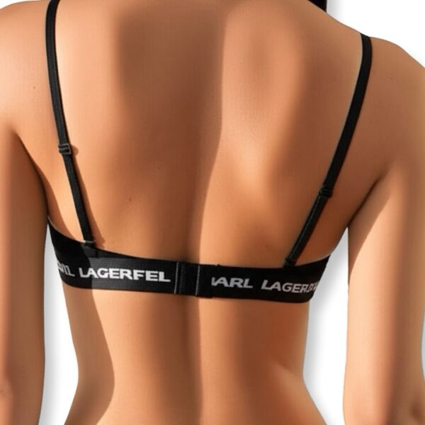 Karl Lagerfeld | חזיית טופ לוגו שחורה קרל לגרפלד