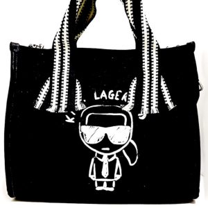 Karl Lagerfeld | תיק צד קנבס שחור קרל לגרפלד