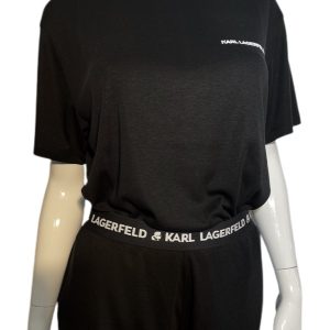 Karl Lagerfeld | פיג׳מת לוגו אופנתית שחורה קרל לגרפלד