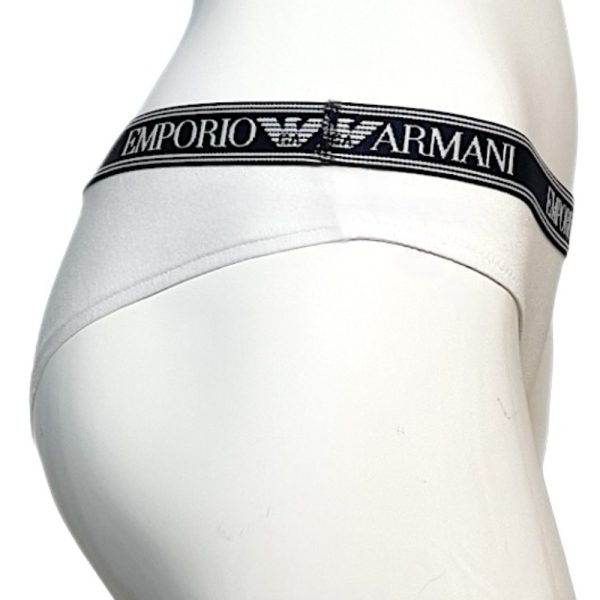 Emporio Armani | תחתון ברזילאי כותנה נמתחת לבן אימפוריו ארמני