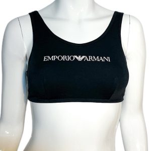 Emporio Armani | חזיית טופ לוגו שחורה אימפוריו ארמני