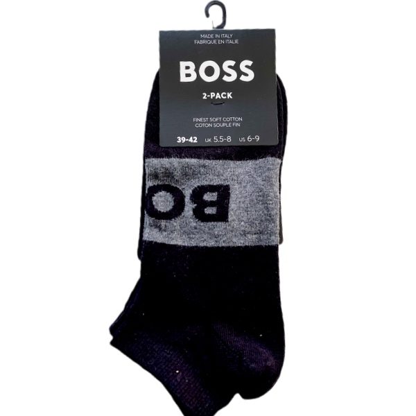 Hugo Boss | מארז 2 גרבי ספורט לוגו קרסול הוגו בוס