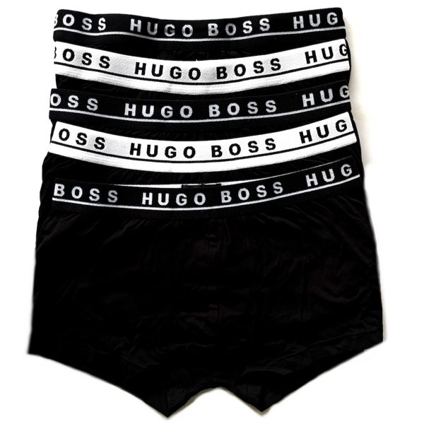 Hugo Boss | מארז 5 תחתוני בוקסר לוגו שחור/לבן הוגו בוס