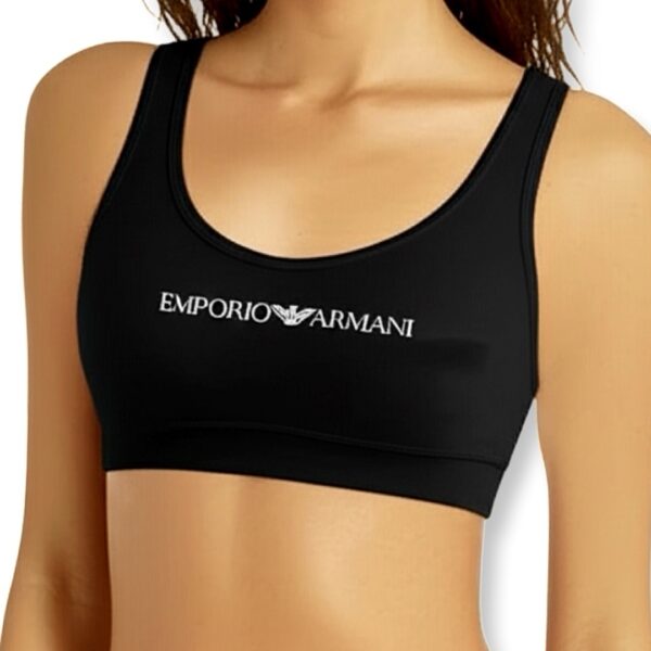 Emporio Armani | חזיית טופ לוגו שחורה אימפוריו ארמני
