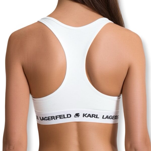 Karl Lagerfeld | חזיית טופ לוגו לבנה קרל לגרפלד