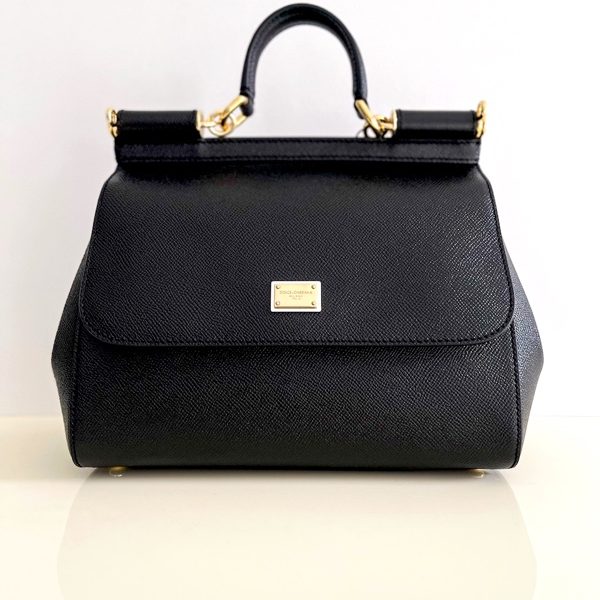 Dolce & Gabbana | תיק סיציליה מדיום מעור שחור דולצ'ה וגבאנה