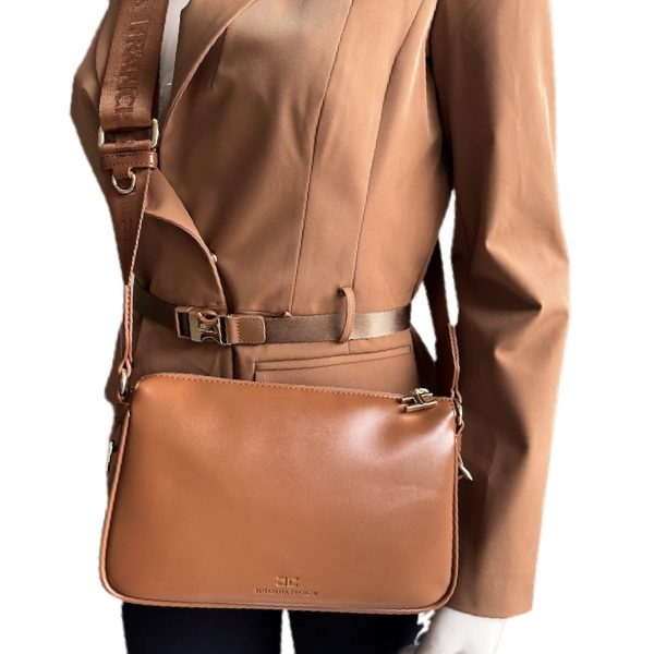 Elisabetta Franchi | תיק צד עם תיקים נשלפים חום/ג'ינס אליזבטה פראנקי