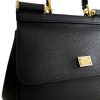 Dolce & Gabbana | תיק סיציליה קטן מעור שחור דולצ'ה וגבאנה