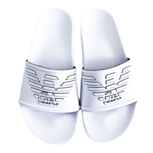 Emporio Armani | כפכפי סלייד לוגו לבנים אימפוריו ארמני