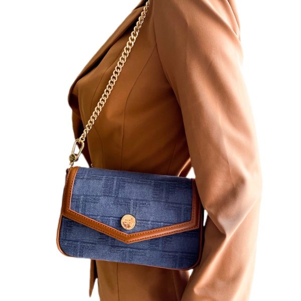 Elisabetta Franchi | תיק צד עם תיקים נשלפים חום/ג'ינס אליזבטה פראנקי