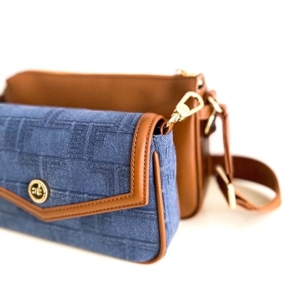 Elisabetta Franchi | תיק צד עם תיקים נשלפים חום/ג'ינס אליזבטה פראנקי