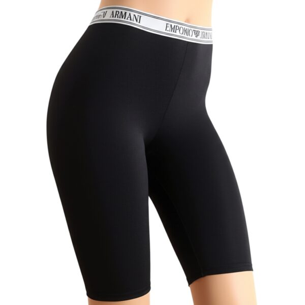 Emporio Armani | טייץ קצר בייקר בהדפס לוגו שחור/לבן אימפוריו ארמני