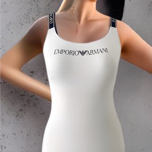 Emporio Armani | גופייה בהדפס לוגו איקוני לבן/שחור אימפוריו ארמני