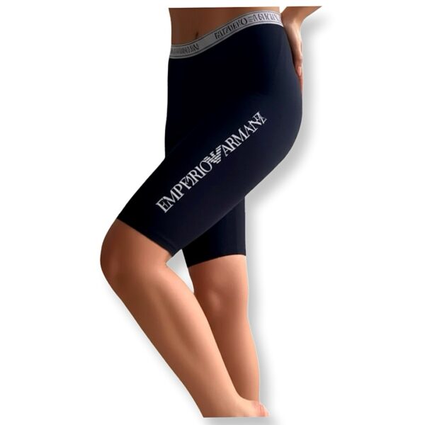 Emporio Armani | טייץ קצר בייקר בהדפס לוגו שחור/לבן אימפוריו ארמני
