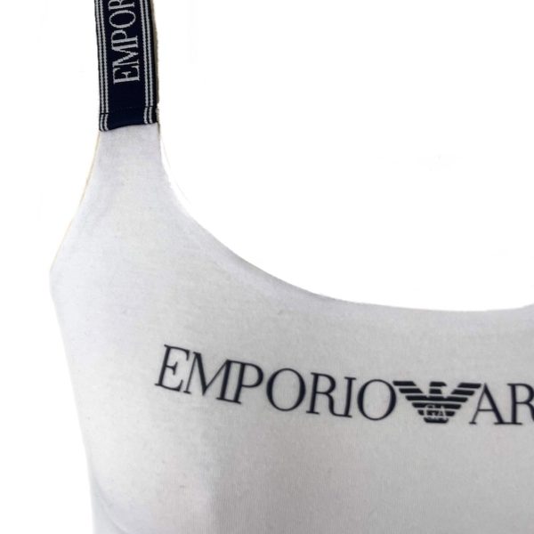 Emporio Armani | גופייה בהדפס לוגו איקוני לבן/שחור אימפוריו ארמני