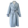 Max Mara Weekend| מעיל טרנץ' יוקרתי תכלת מקס מארה ויקאנד