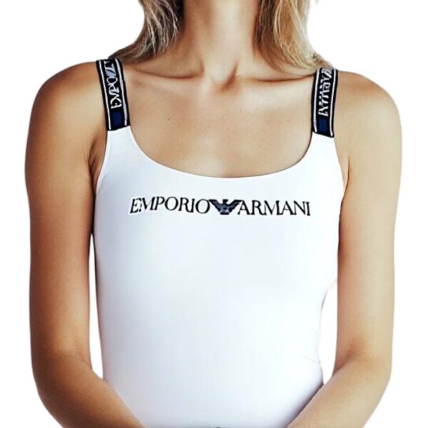 Emporio Armani | גופייה בהדפס לוגו איקוני לבן/שחור אימפוריו ארמני