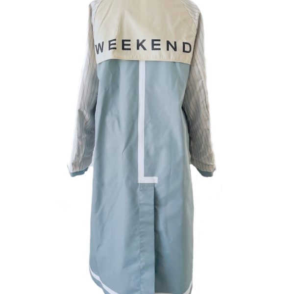 Max Mara Weekend| מעיל טרנץ' יוקרתי תכלת מקס מארה ויקאנד