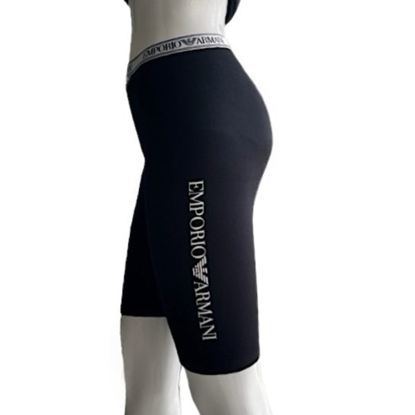Emporio Armani | טייץ קצר בייקר בהדפס לוגו שחור/לבן אימפוריו ארמני