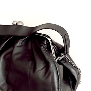 Max Mara Weekend| תיק עור פסטיצ׳ינו שחור גדול מקס מארה ויקאנד