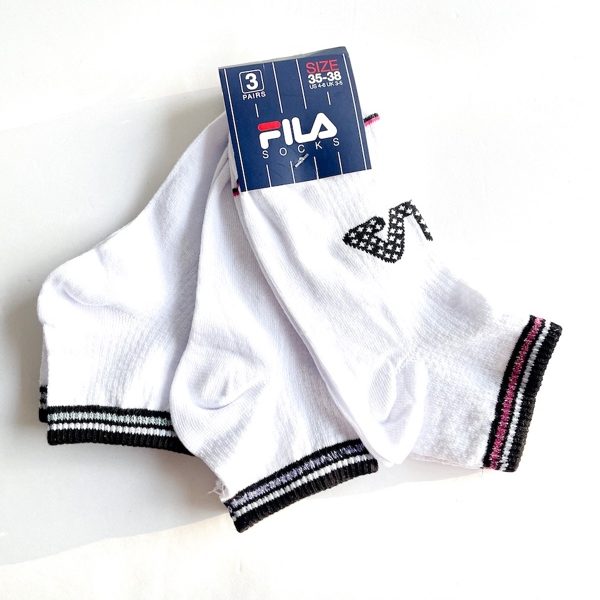 Fila | מארז 3 זוגות גרביים קצרות פס מנצנץ פילה