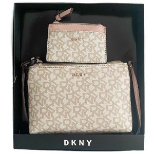 DKNY-Donna Karan | סט מתנה תיק וארנק לוגו בז׳ דונה קארן