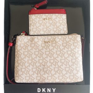 DKNY-Donna Karan | סט מתנה תיק וארנק לוגו בז׳ דונה קארן