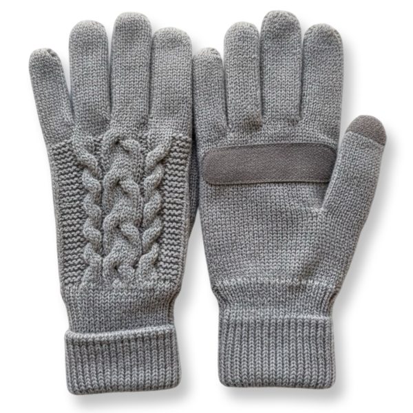 Isotoner | כפפות אפורות מגע לסמארטפון איזוטונר