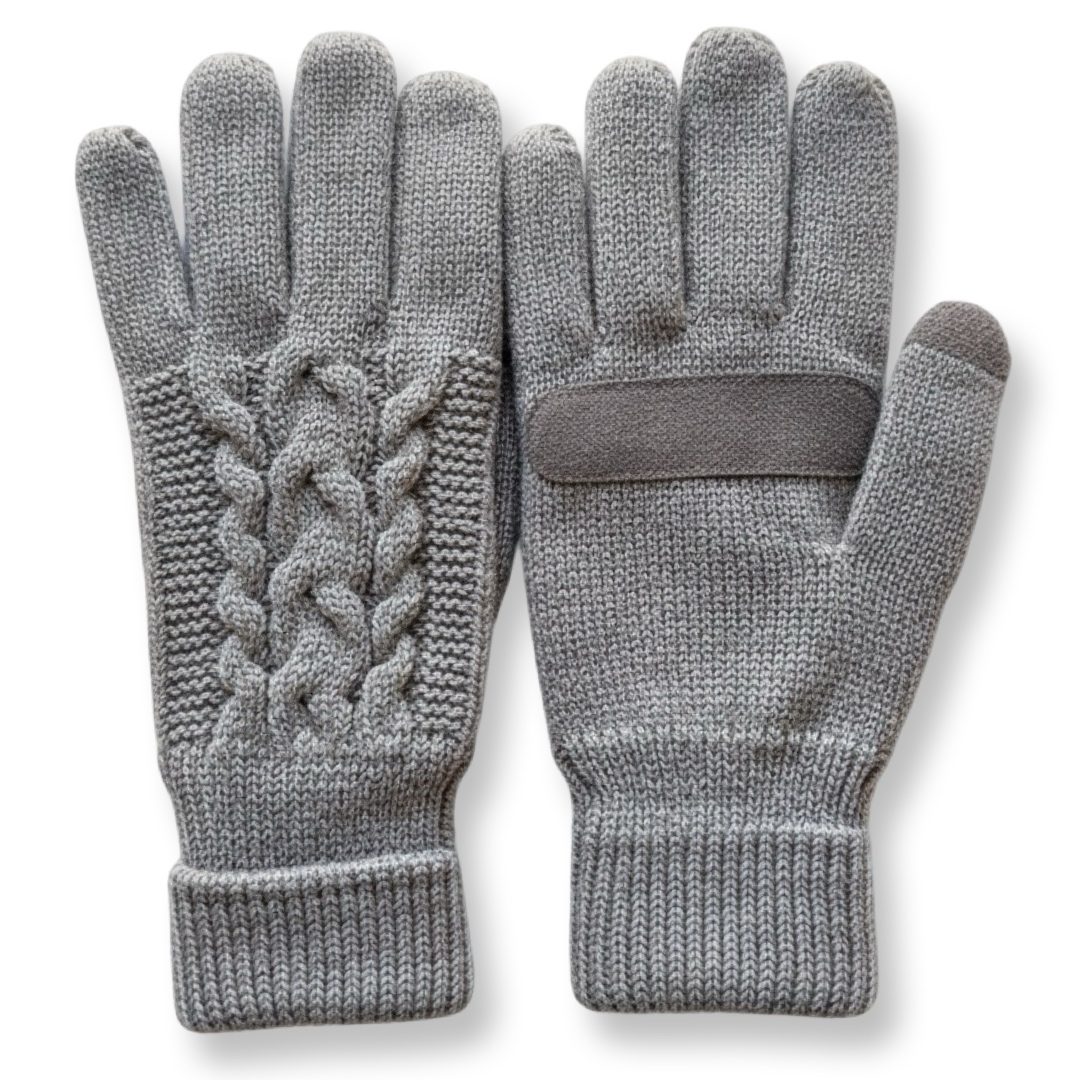 Isotoner | כפפות אפורות מגע לסמארטפון איזוטונר