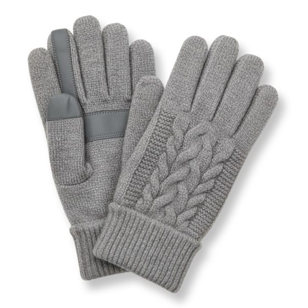 Isotoner | כפפות אפורות מגע לסמארטפון איזוטונר