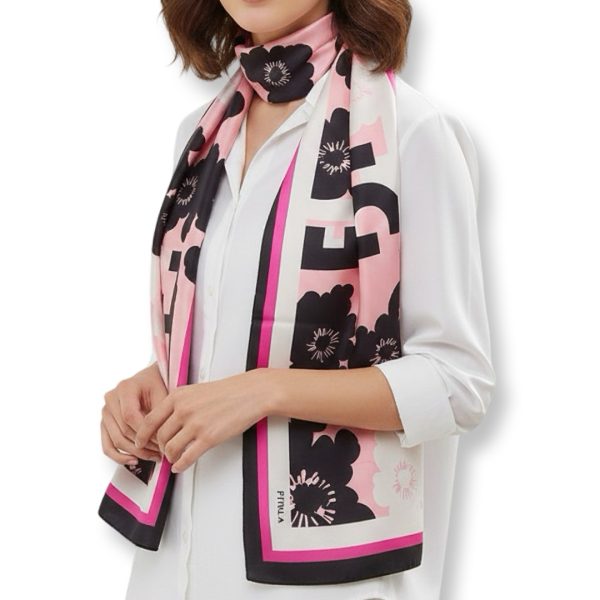 Furla | צעיף משי לוגו פרחוני פורלה