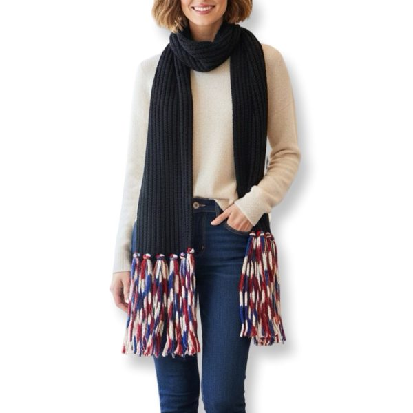 Steve Madden | צעיף שחור ארוך סטיב מאדן