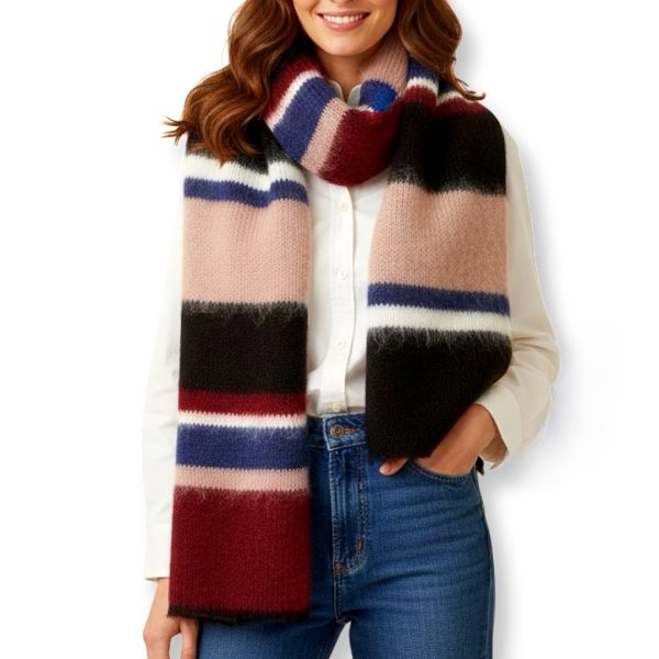 Steve Madden | צעיף שחור פסים סטיב מאדן