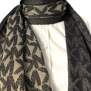 Michael Kors | צעיף לוגו זהב/שחור מייקל קורס