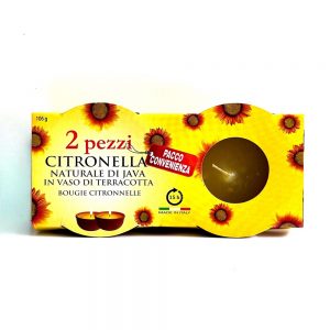 Citronella- זוג נרות ציטרונלה דוחה יתושים כלי חרס