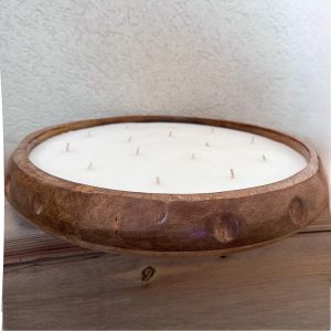 Housedeco- נר יסמין יוקרתי בכלי עץ טיק ענק