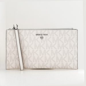 Michael Kors | ארנק/קלאץ׳ לוגו לבן גדול מייקל קורס