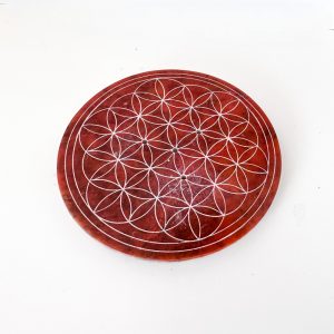 Incense | מעמד אבן עגול אדום להדלקת קטורת