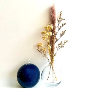 Housedeco-מארז מעוצב נר כדור כחול ואגרטל